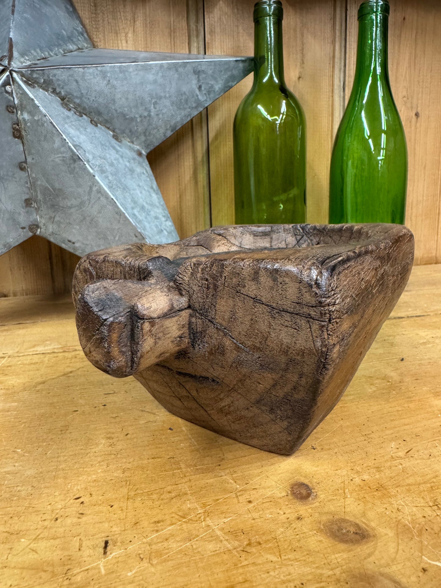 Rustic Wooden Candle Holder / Church Candle Holder / Reclaimed Farmhouse Decor (H)