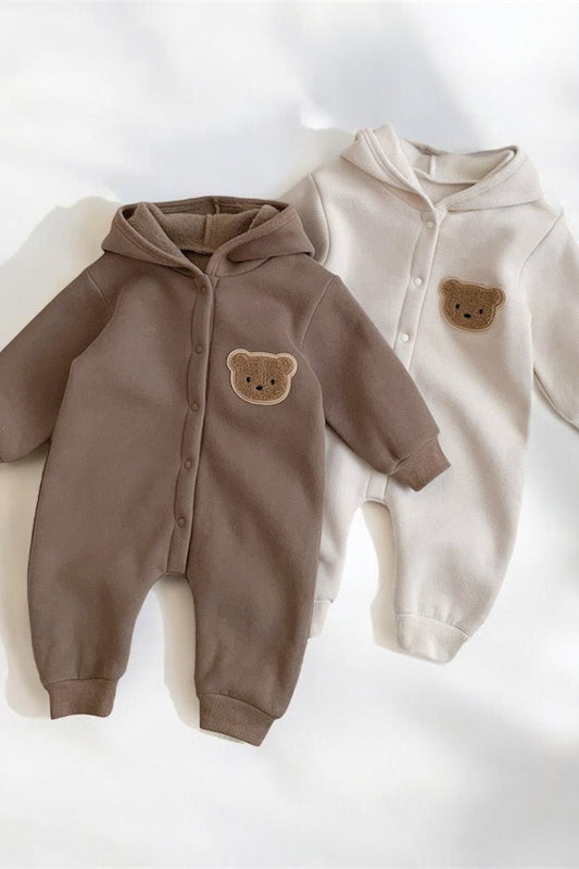 The Ultimate Bear Knitted Hooded Playsuit