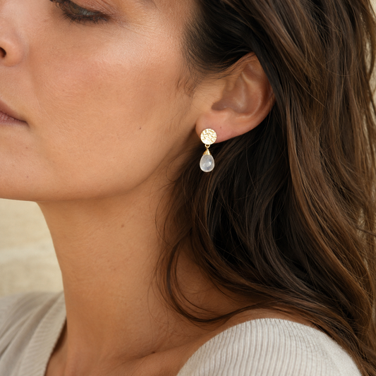 Classic Athena Kate Drop Earrings: Moonstone