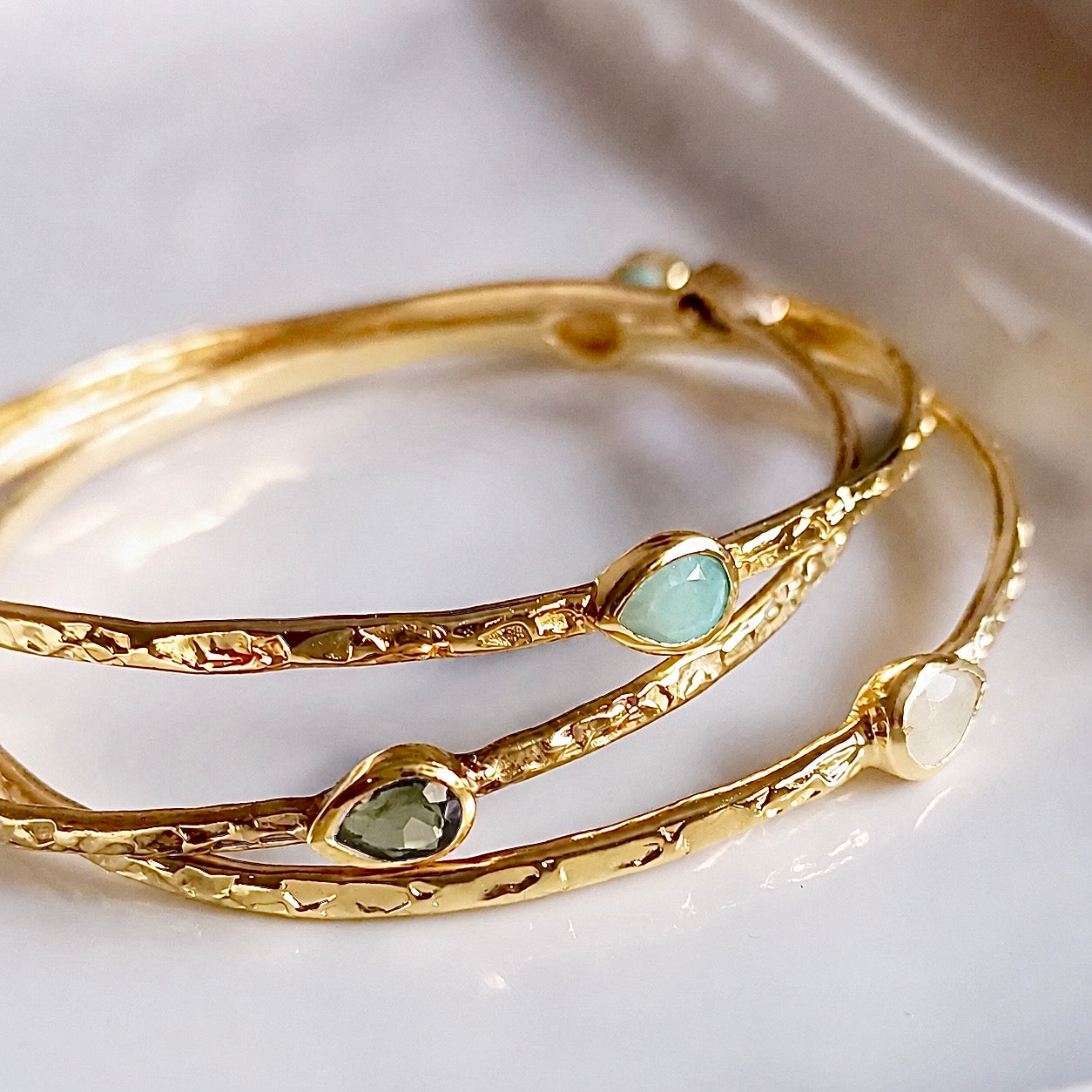 Simi Three Stone Stacking Bangle Pariba Onyx