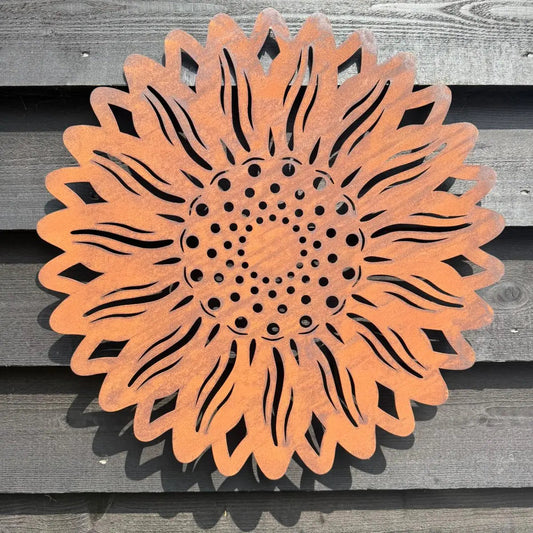 Large Rusty Metal Sunflower Garden Decoration