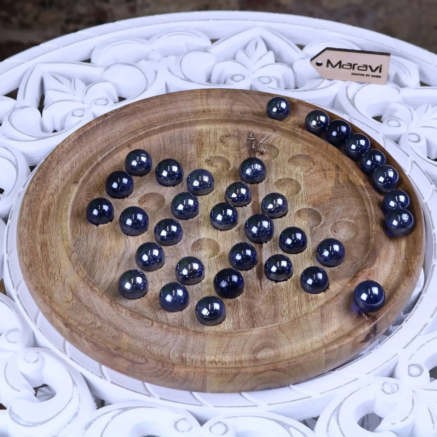 Ananda Wooden Solitaire Game Set