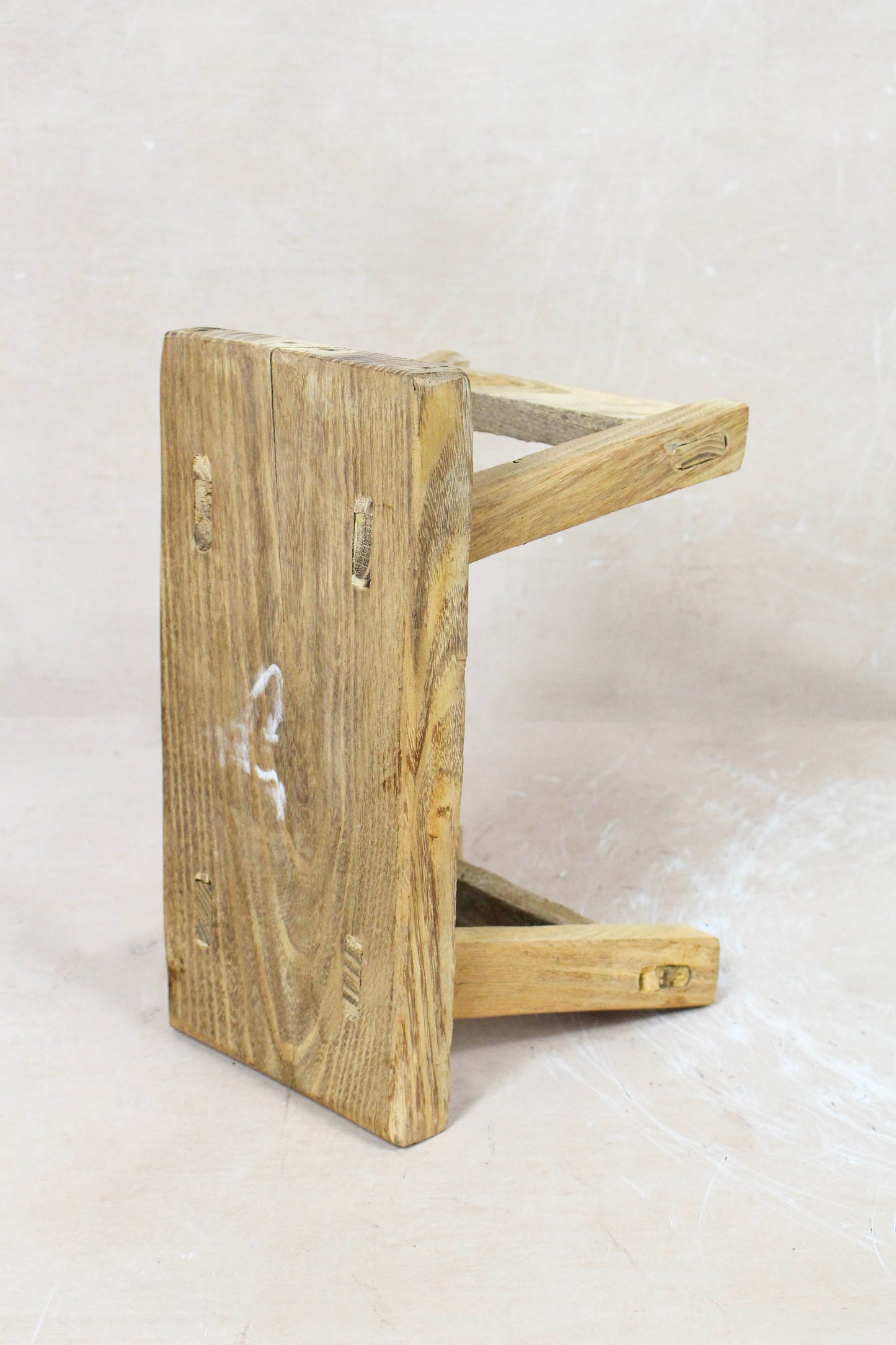 Vintage Rustic Elm Wood Stool Small - No 66