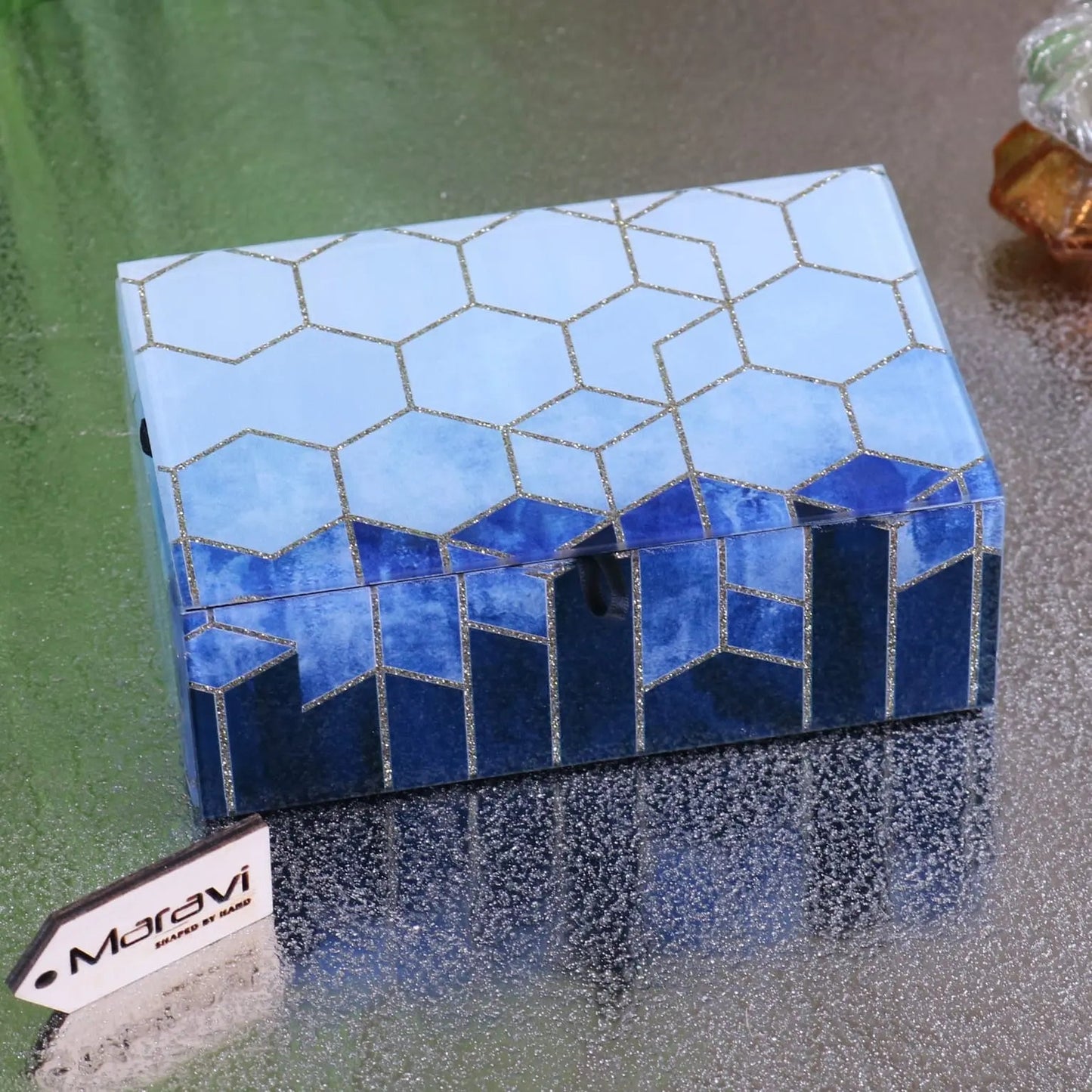 Konark Geometric glass Jewellery Box