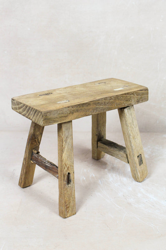 Vintage Rustic Stool Small - Elm wood - 69