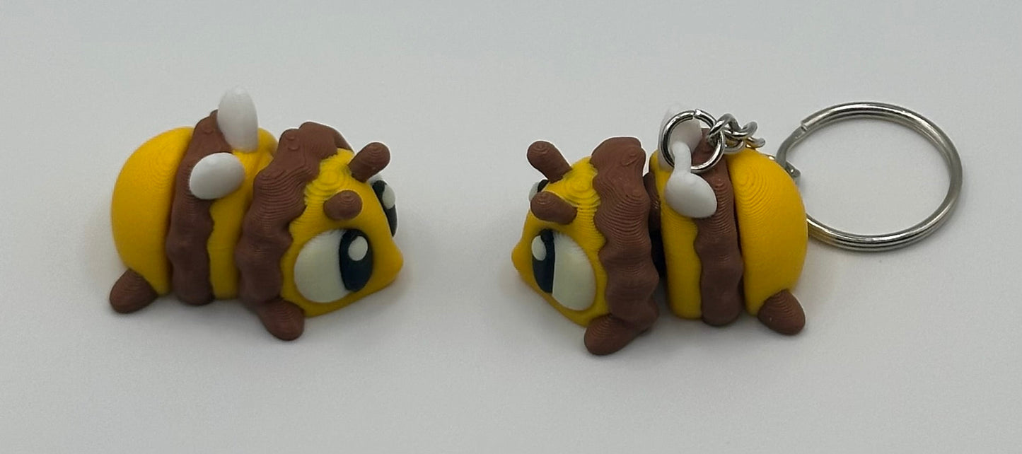 3D Printed Flexi Honey Bee | Articulated Fidget Toy | Cute Desk Buddy | Keychain | Beehive Set | Keyring Gift for Bee Lovers
