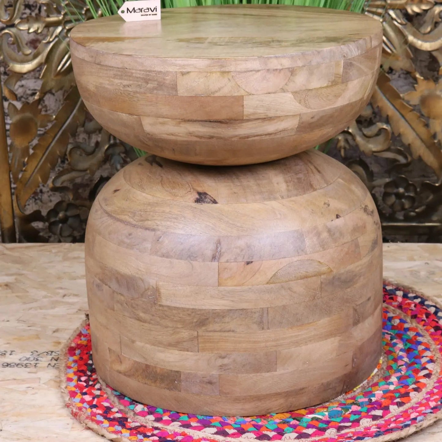 Narmada Swirl Mango Wood Side Table
