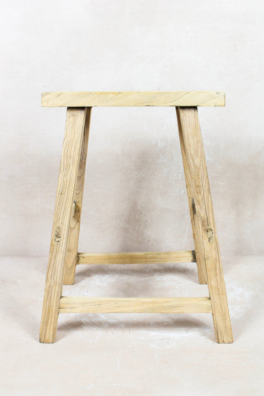 Vintage Rustic Stool - Elm wood - 76