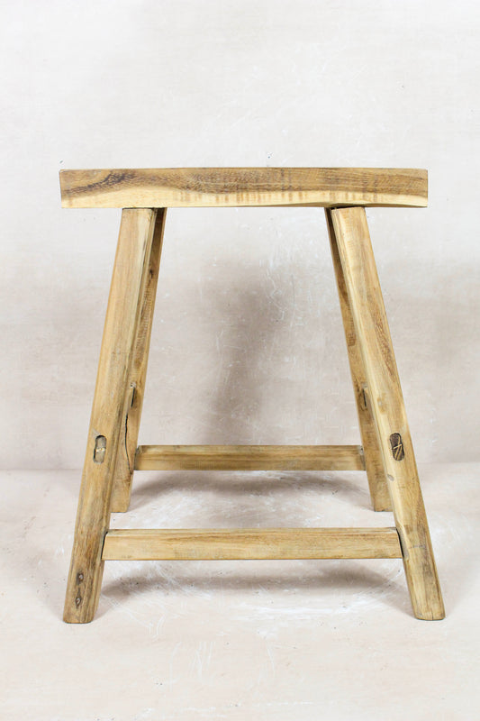 Vintage Rustic Stool - Elm wood - 78