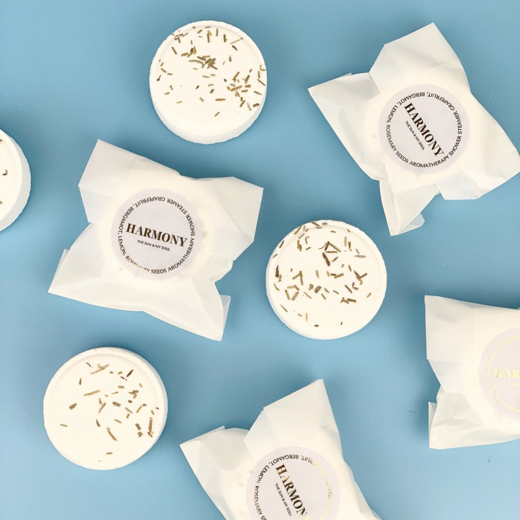 Harmony Aromatherapy Shower Steamer Sample - Grapefruit, Bergamot, Rosemary, Lemon Tea Tree and Rosemary Seeds