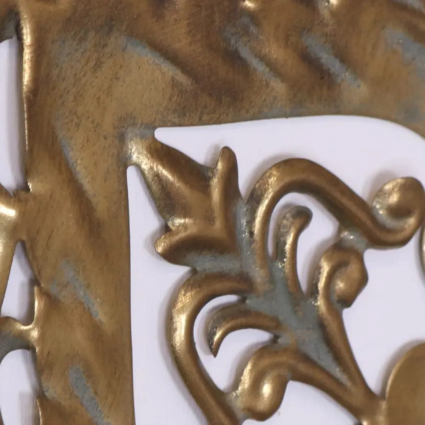 Talwara Square Filigree Gold Wall Art Metal