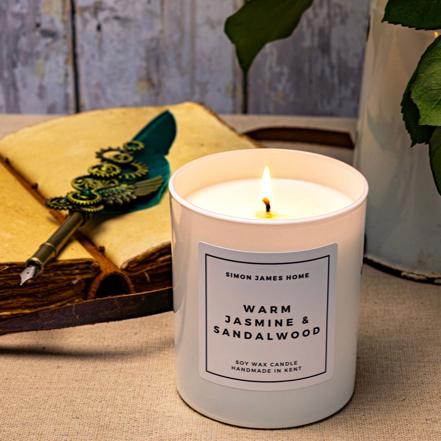 Warm Jasmine & Sandalwood Handmade Soy Wax Candle