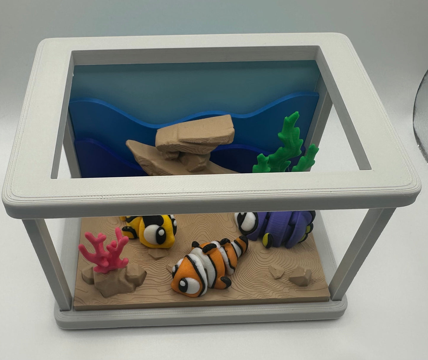 3D Printed Flexi Clown Fish | Nemo Inspired Fidget Toy | Desk Buddy | Keychain | Keyring Gift for Ocean Lovers | Articulated Fish