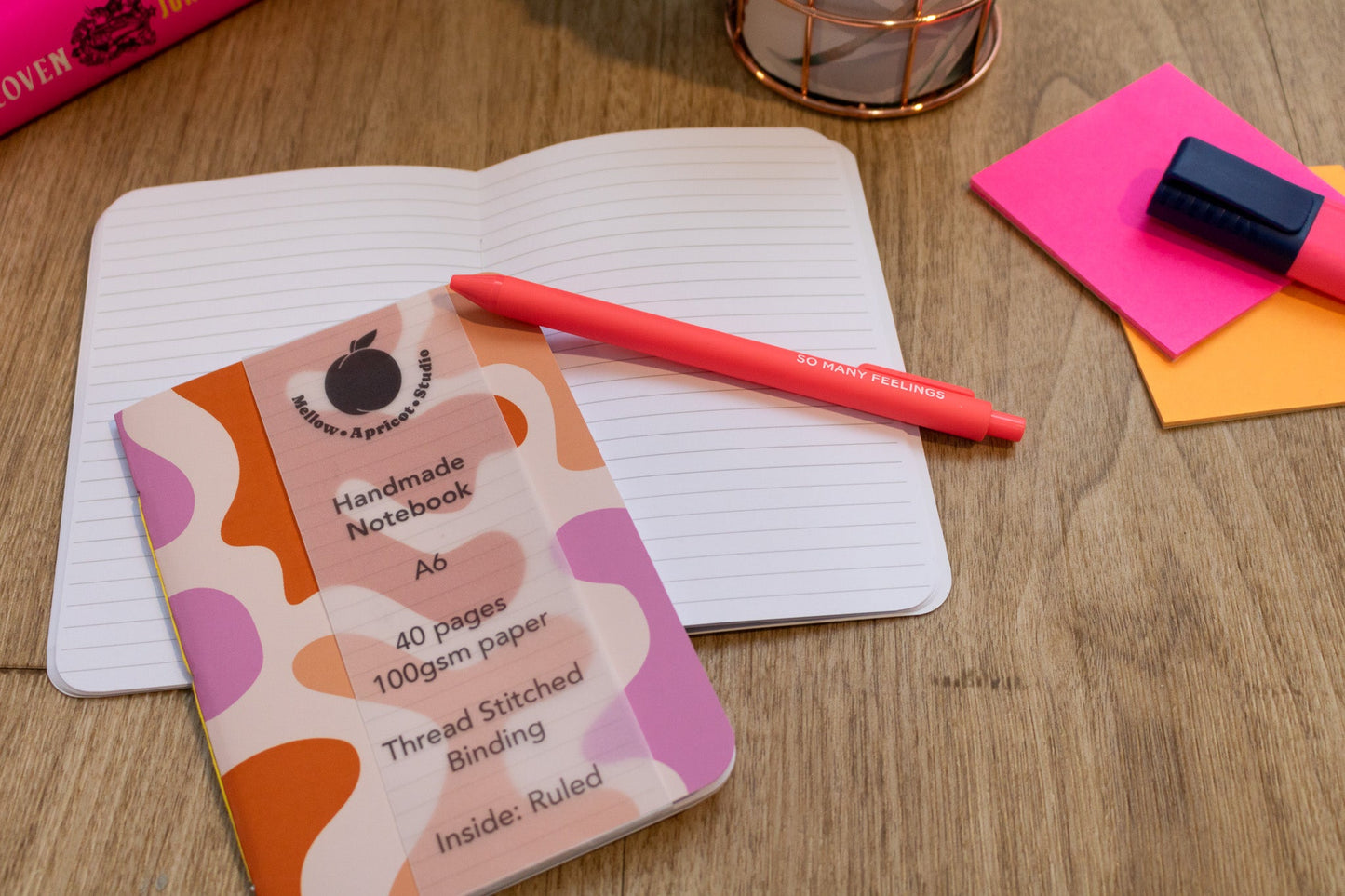 A6 Handmade Notebook with Abstract Design