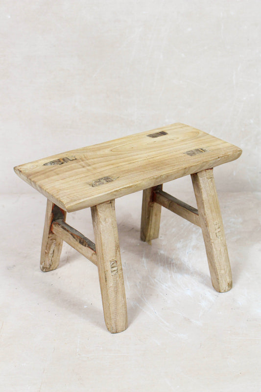 Vintage Rustic Stool Small - Elm wood - 90