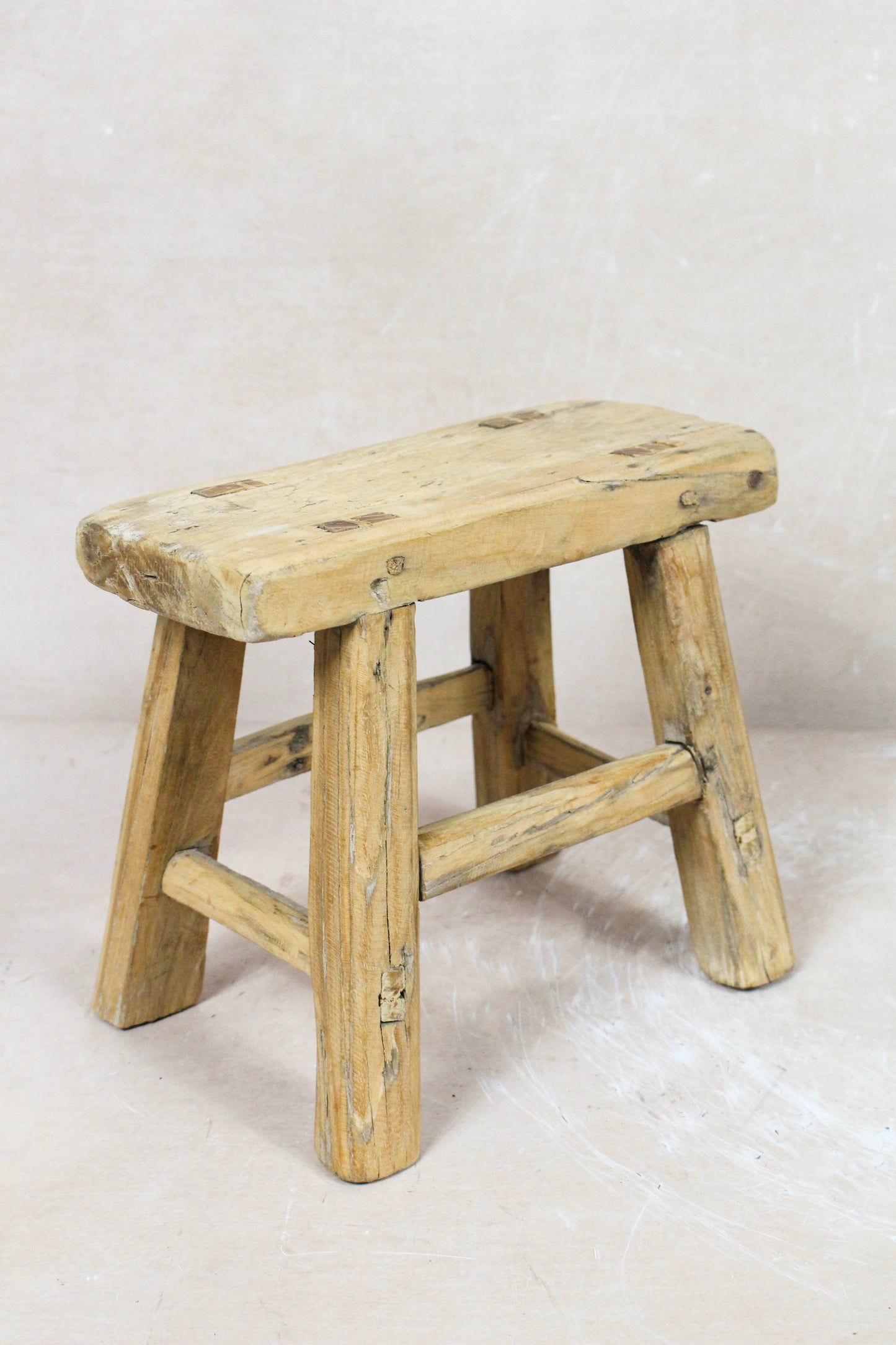 Vintage Rustic Stool Small - Elm wood -