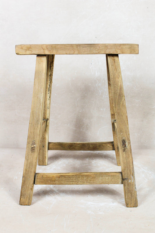 Vintage Rustic Stool - Elm wood - 100