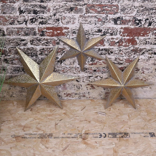 Tara Trio Gold Star Wall Art Accents