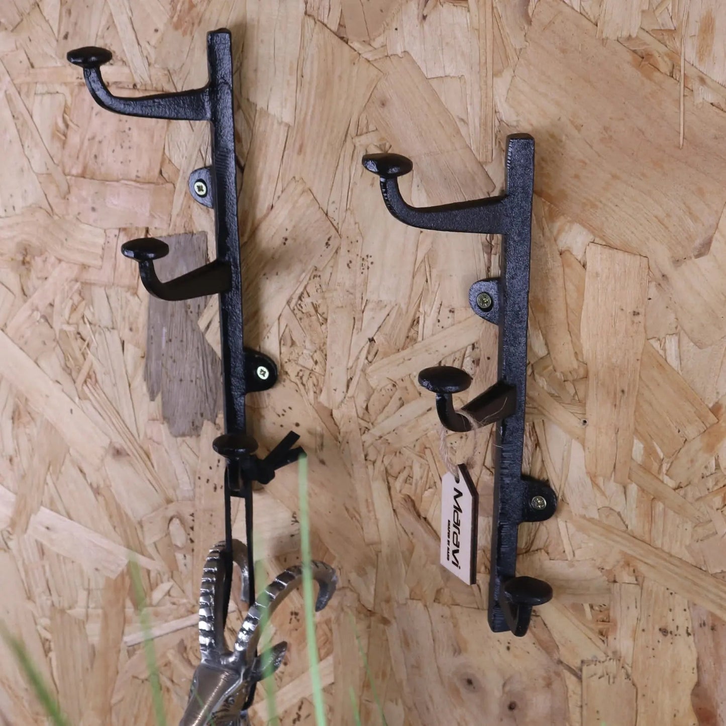 Tehla Set of 2 Metal Vertical Hat Rack Wall Hooks