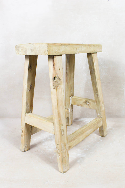 Vintage Rustic Stool - Elm wood - 105