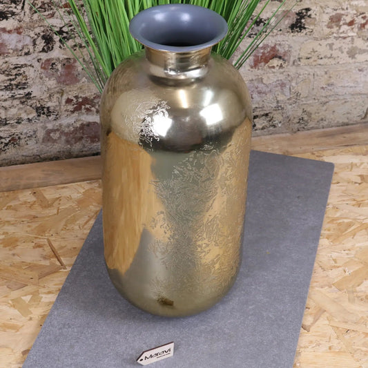 Nandgaon Elegance Gold Large Vase Etched Design