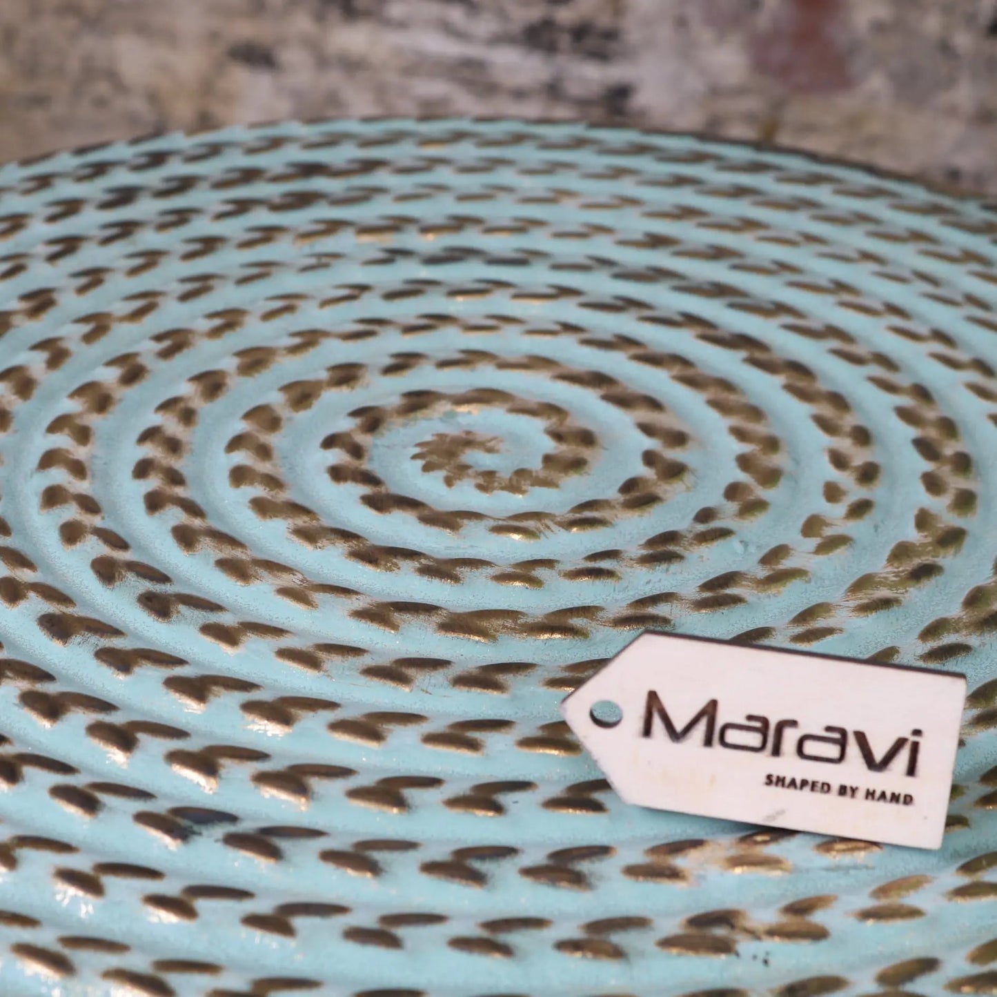 Jodai Drum Side Table Set Antiqued Gold