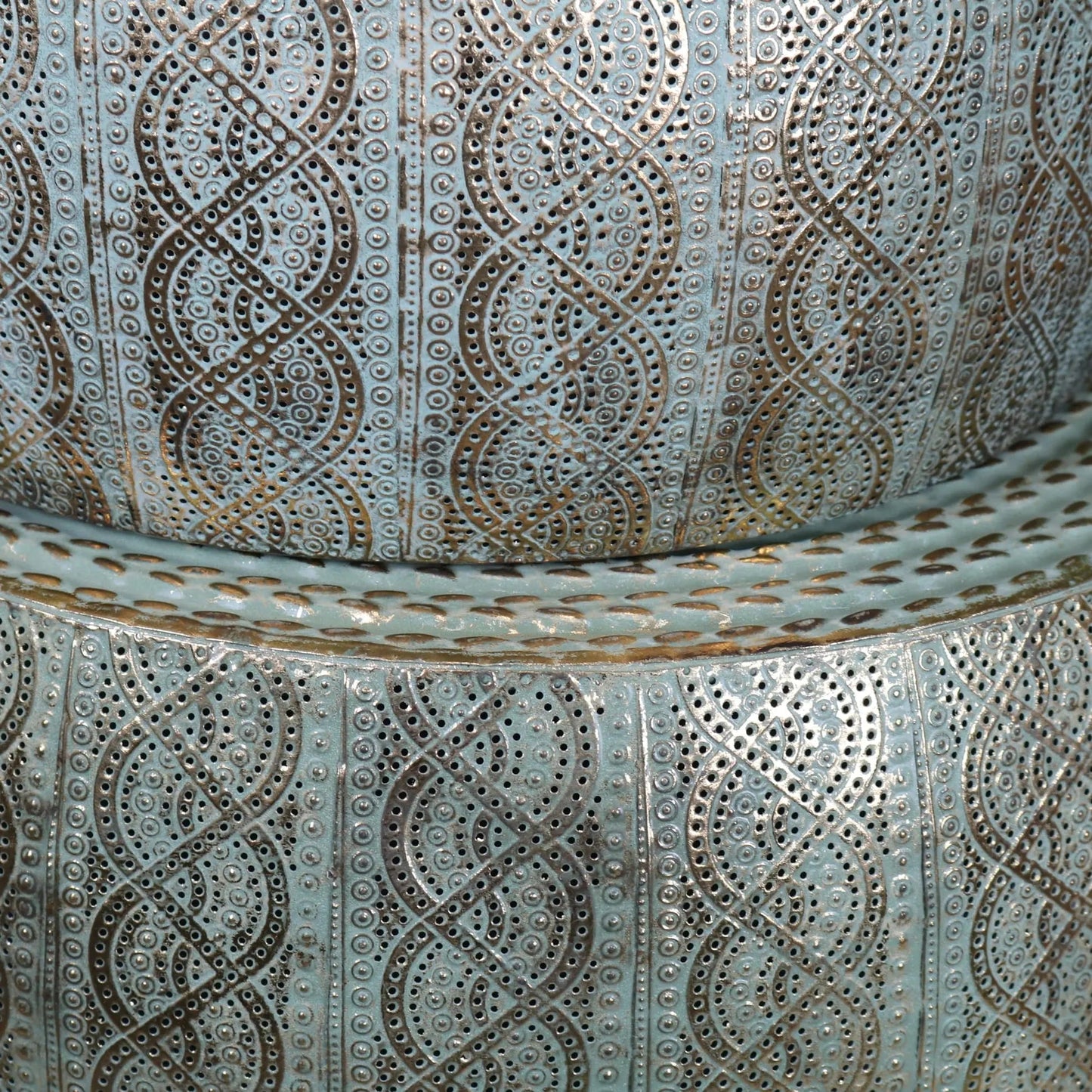 Jodai Drum Side Table Set Antiqued Gold