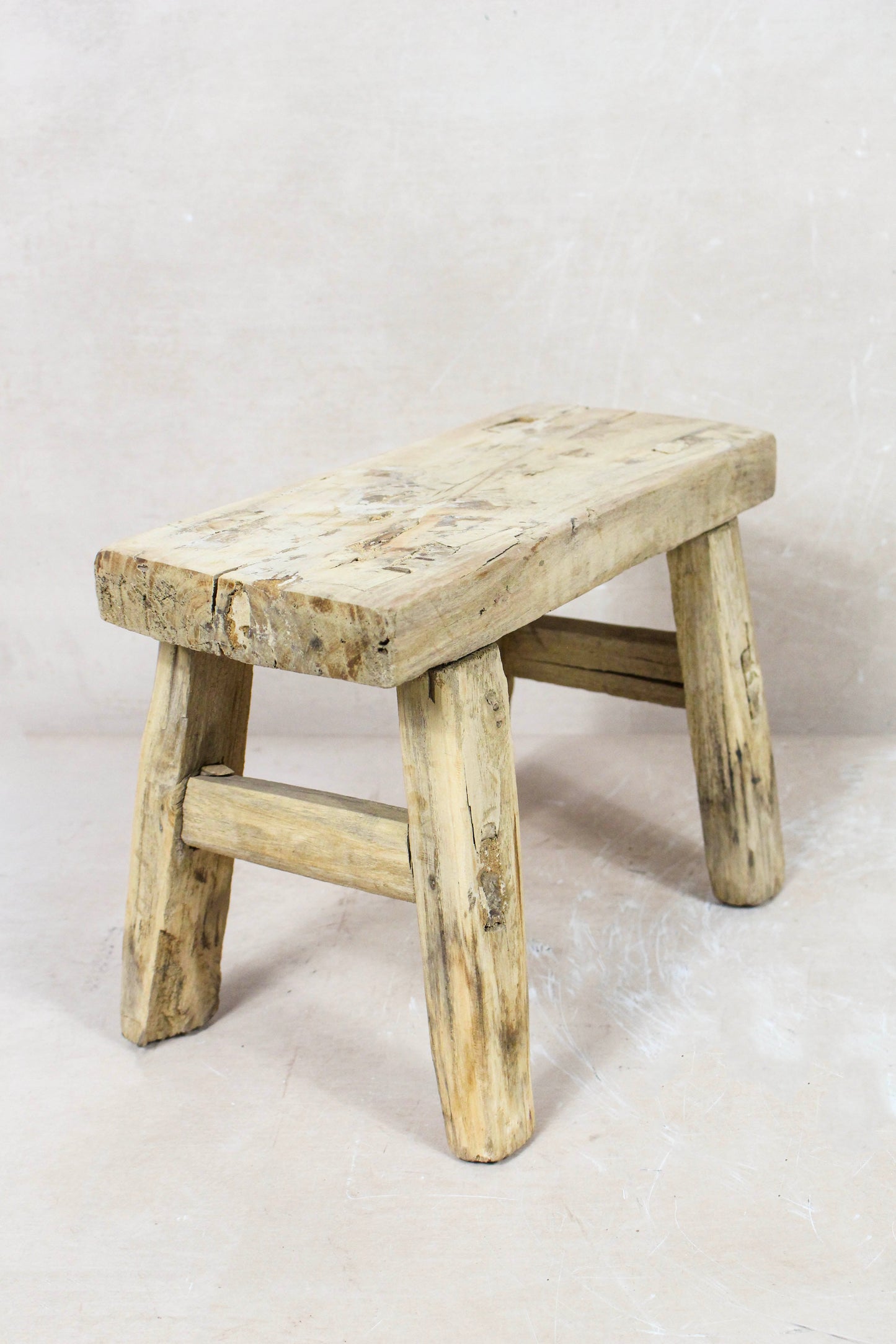 Vintage Rustic Stool - Elm wood - Small - 110