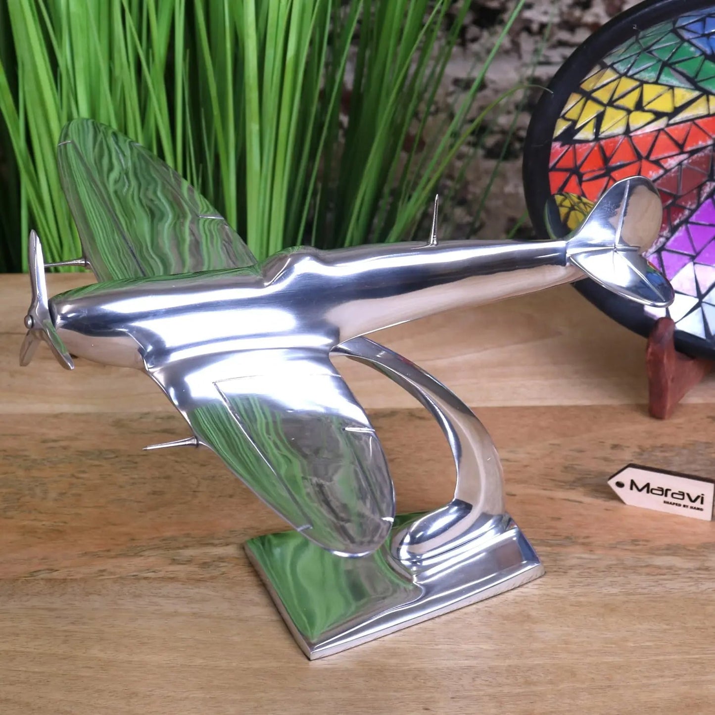 Spitfire Model Metal 29cm Plane Ornament