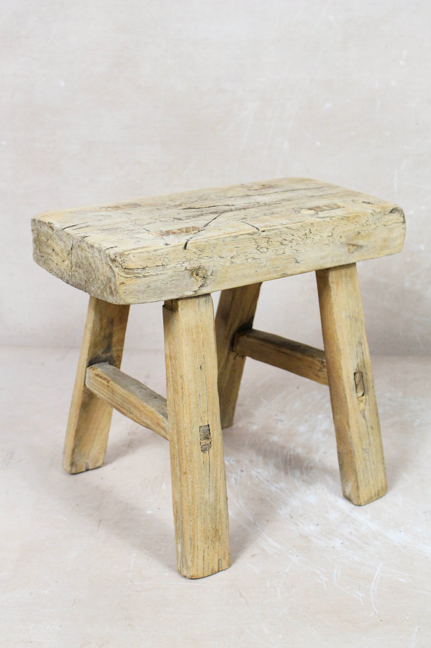 Vintage Rustic Stool - Elm wood - Small - 115