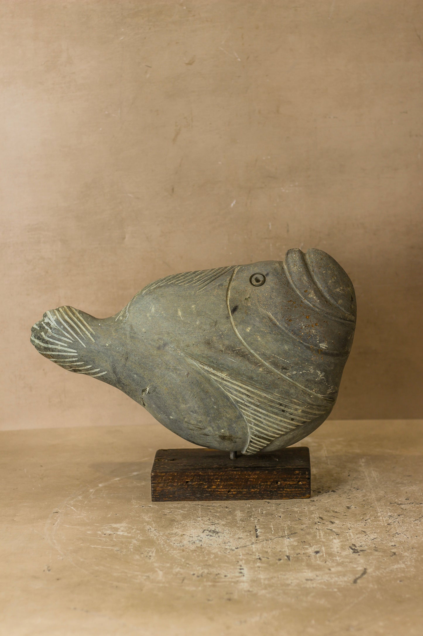 Stone Fish Sculpture - Zimbabwe - 98.2
