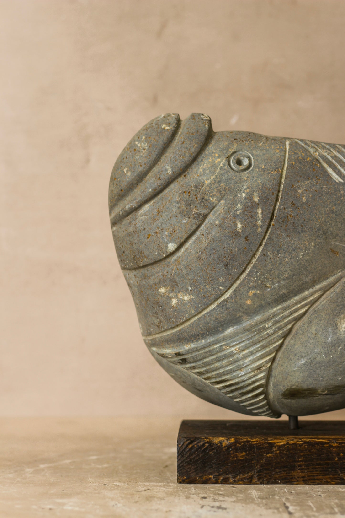 Stone Fish Sculpture - Zimbabwe - 98.2