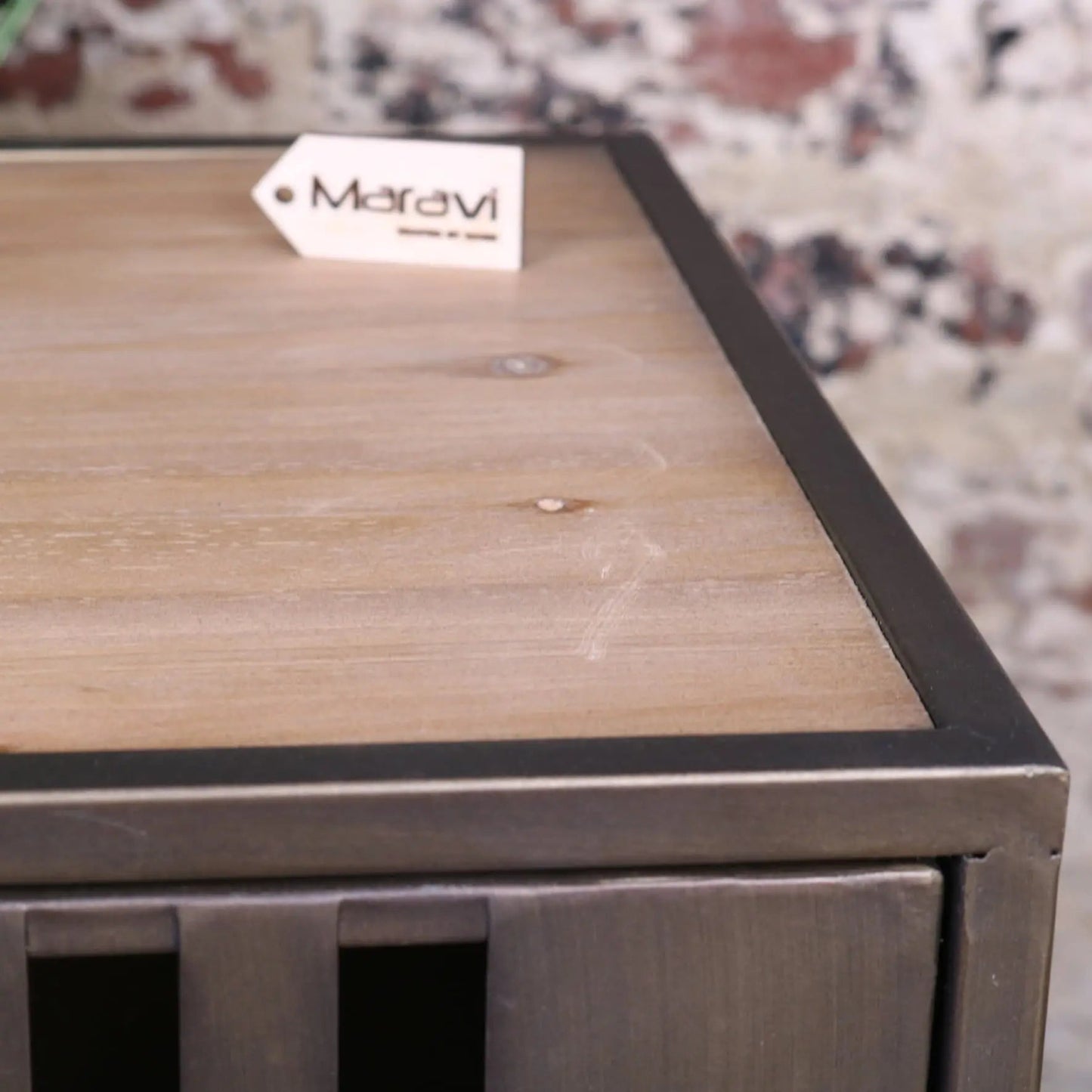 Usri Metal Industrial Style Bedside Cabinet