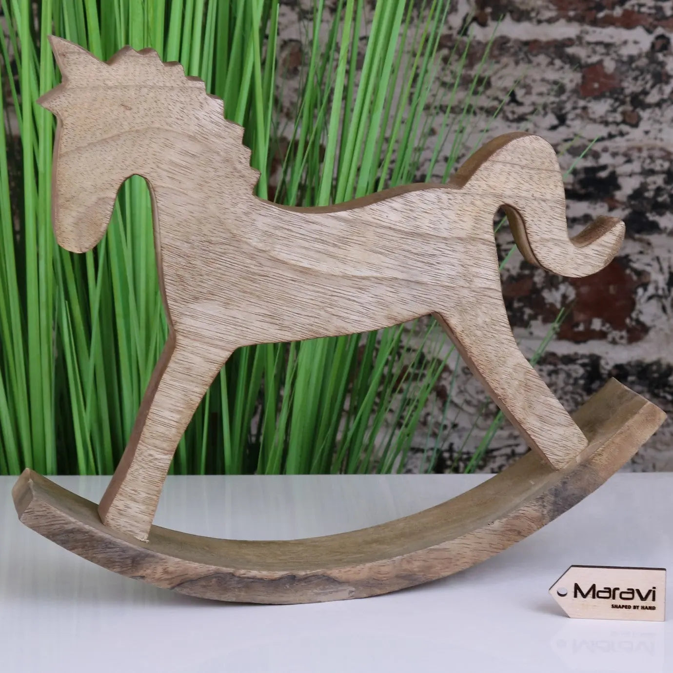 Jhal Wooden Rocking Horse Ornament 30cm