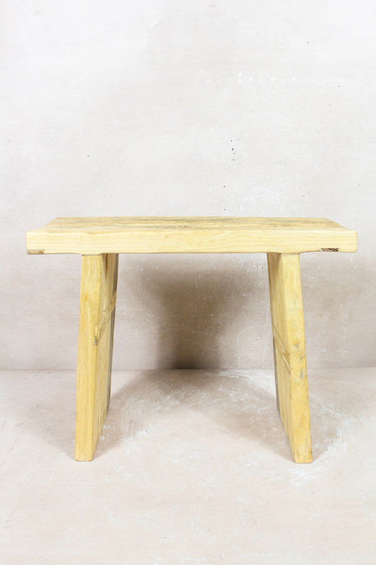 Vintage Rustic Square Elm Wood Stool - 132