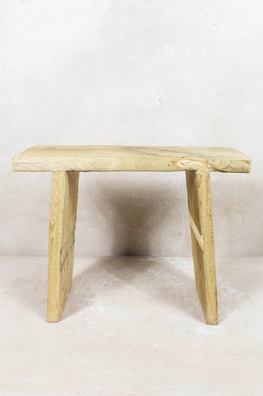 Vintage Rustic Square Elm Wood Stool - 133