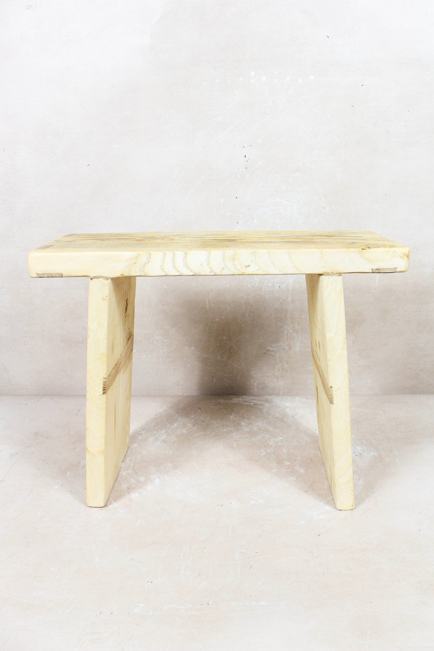 Vintage Rustic Square Elm Wood Stool - 135