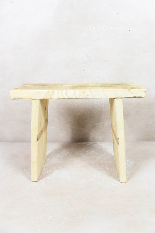 Vintage Rustic Square Elm Wood Stool - 135
