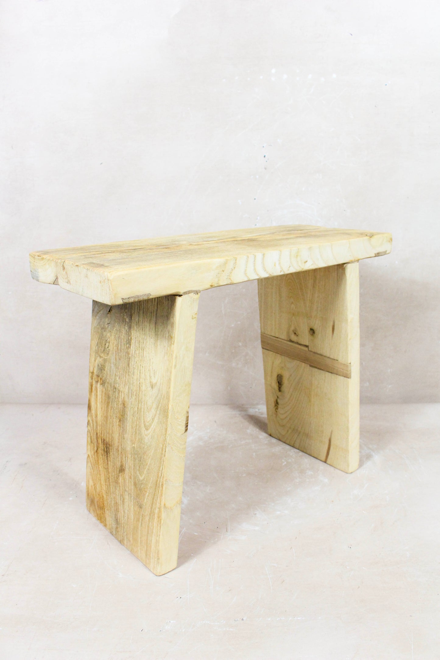 Vintage Rustic Square Elm Wood Stool - 135