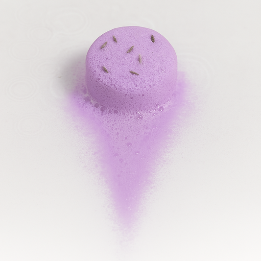 Relax Aromatherapy Shower Steamer Sample - Clary Sage, Lemon, Lavender and Lavender Seeds