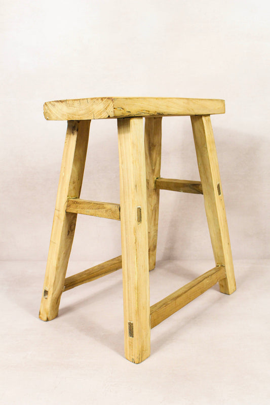 Vintage Rustic Stool - Elm wood - 139