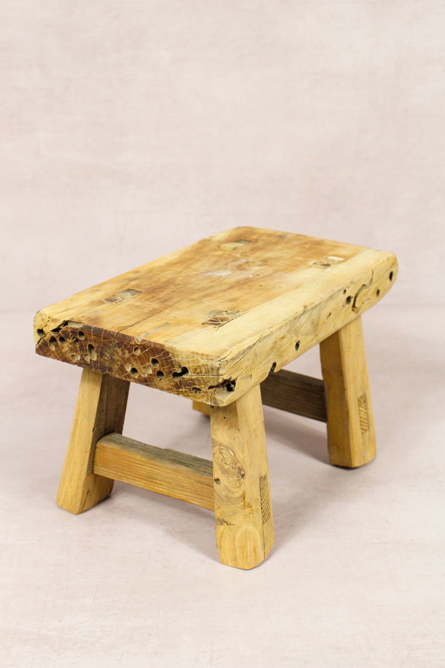 Vintage Rustic Stool - Elm wood - Small - 143