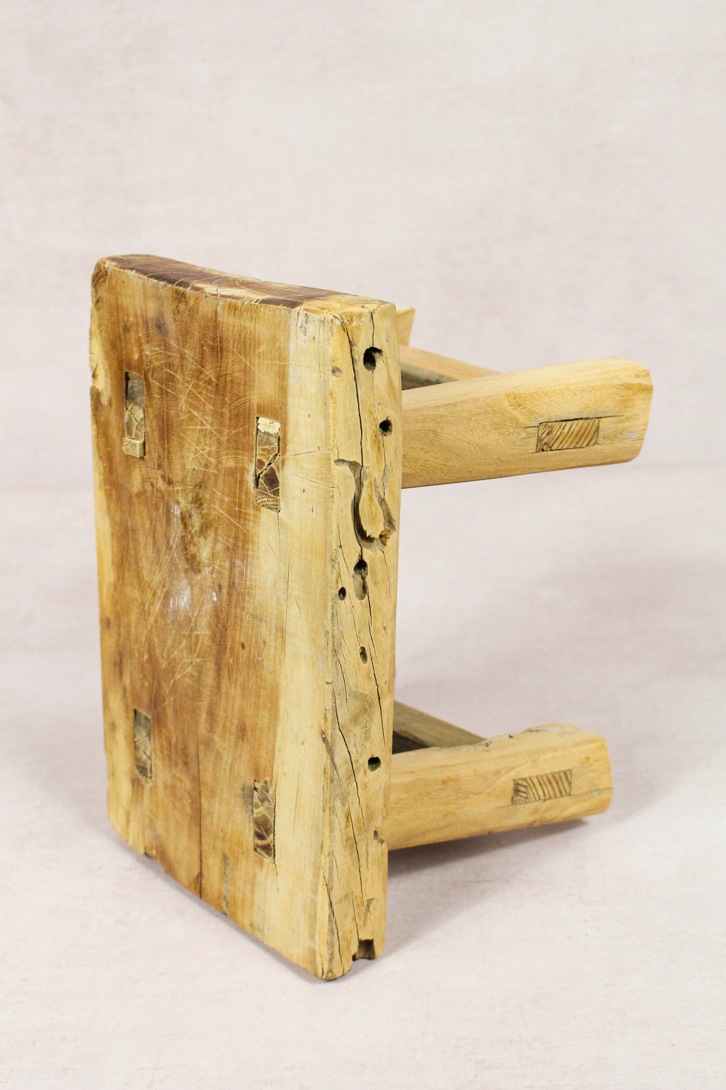 Vintage Rustic Stool - Elm wood - Small - 143