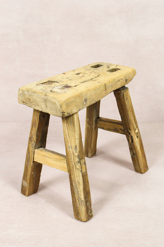 Vintage Rustic Stool - Elm wood - Small - 150