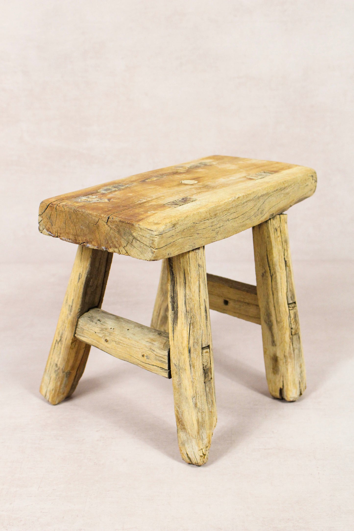 Vintage Rustic Stool - Elm wood - Small - 157