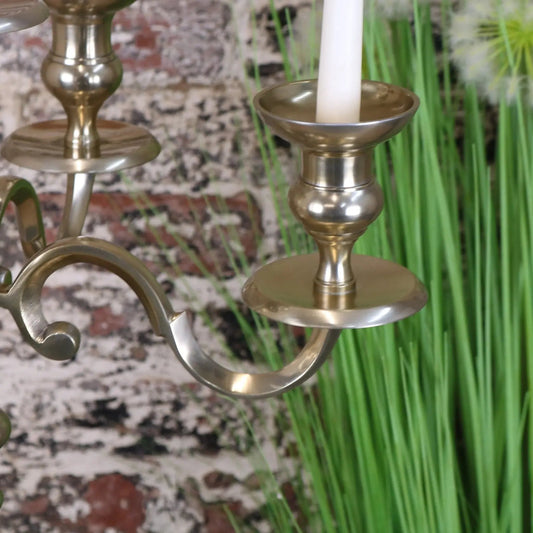 Zira Antiqued Gold 5 Candle Candelabra Centerpiece 84cm