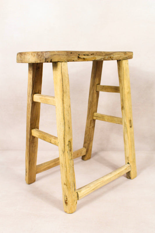 Vintage Rustic Stool - Elm wood - 177