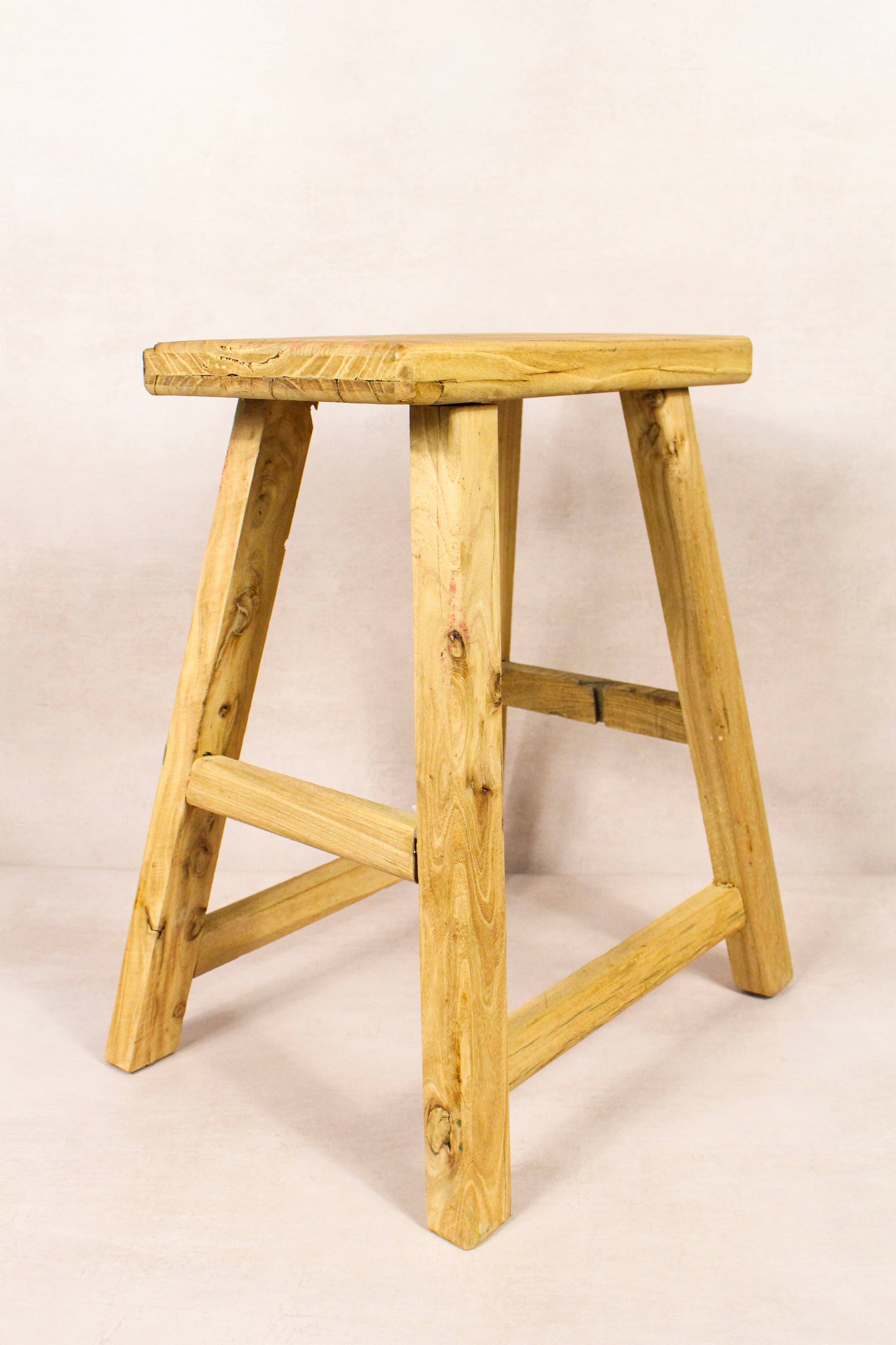 Vintage Rustic Stool - Elm wood - 183