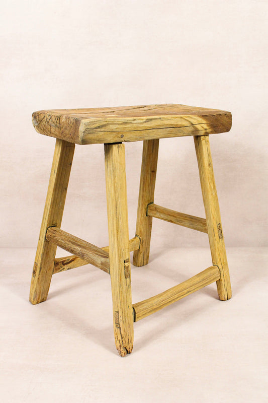 Vintage Rustic Stool - Elm wood - 186