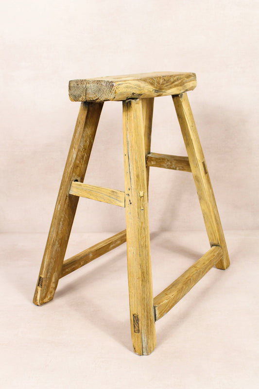 Vintage Rustic Stool - Elm wood - 190